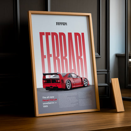 Poster Voitures - Ferrari F40 LM