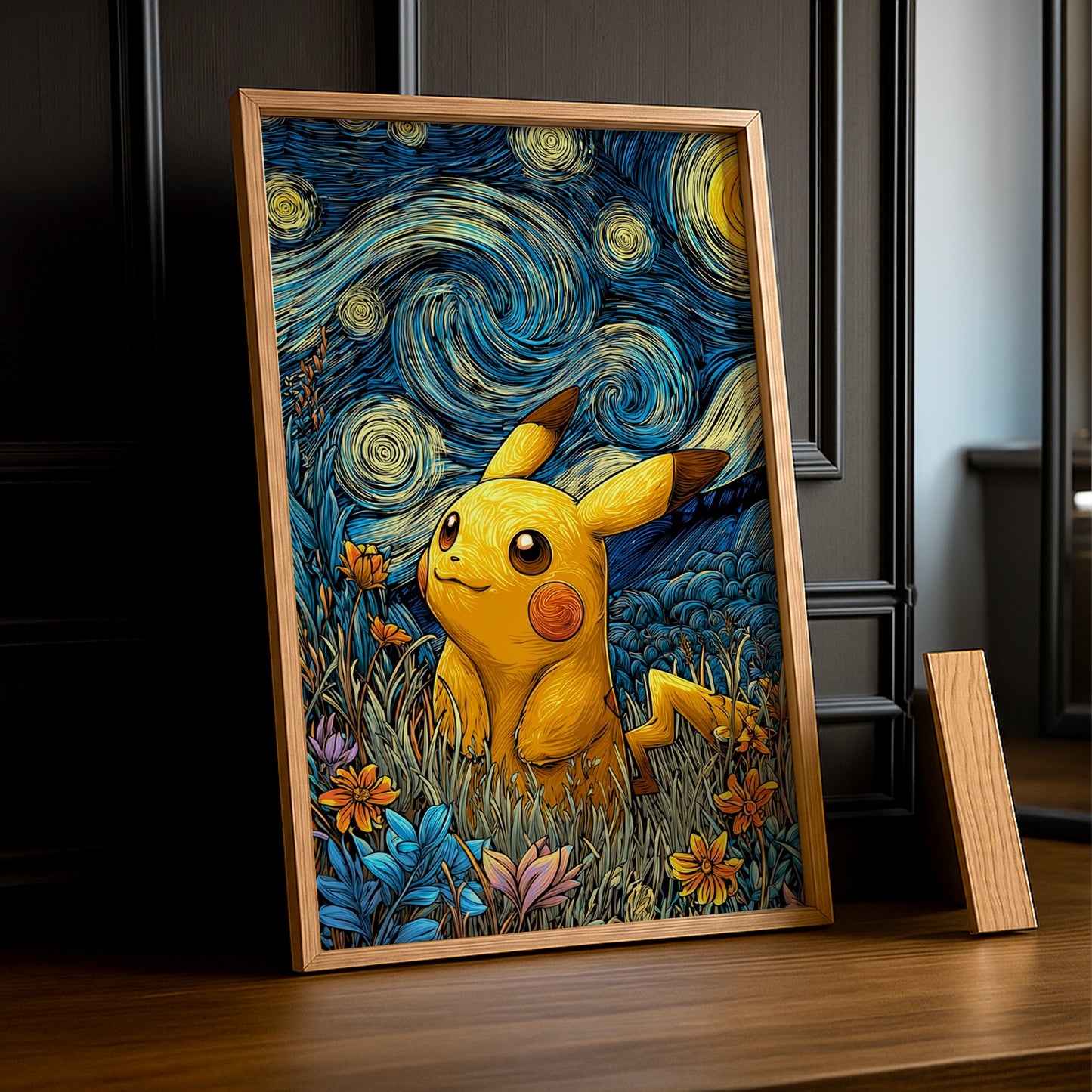 Poster Photo Pokémon - Pikachu Flowers