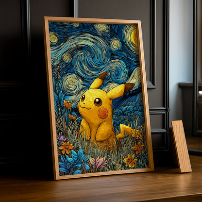 Poster Photo Pokémon - Pikachu Flowers