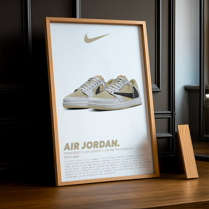Cadre photo Travis Scott x Air Jordan 1 Low OG Pale Vanilla