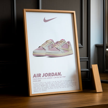 Travis Scott x Air Jordan 1 Low OG Shy Pink Fotorahmen 
