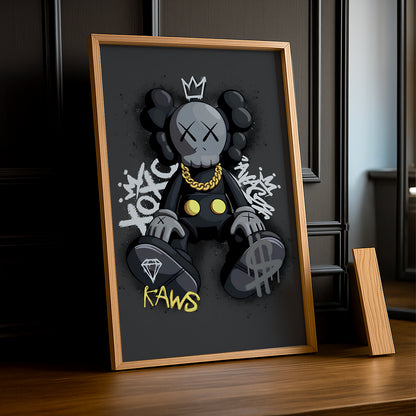 Cadre photo Kaws - King of graffiti