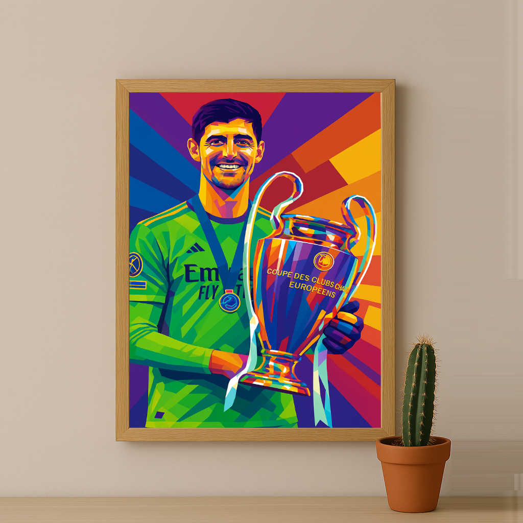 Cadre Photo Courtois Real Madrid – Affiche HD Encadrée Papier Premium