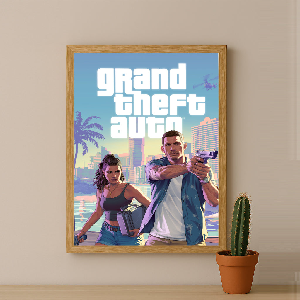 Poster Grand Theft Auto VI - Jason et Lucia