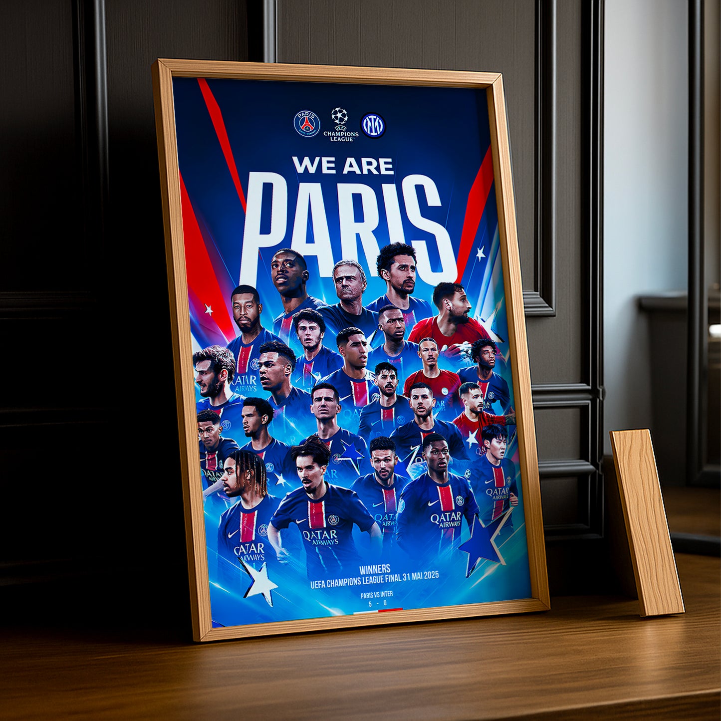 Cadre photo Paris Saint-Germain Champion LDC