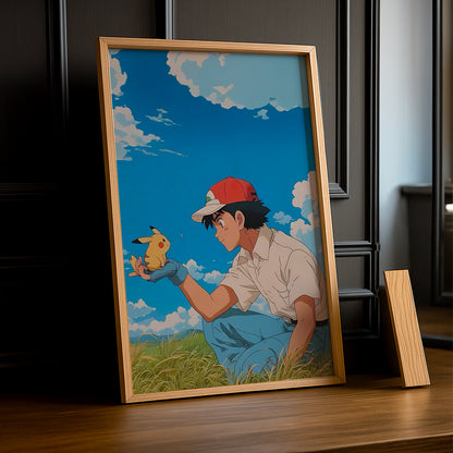 Cadre Photo Pokémon - Sacha x Pikachu