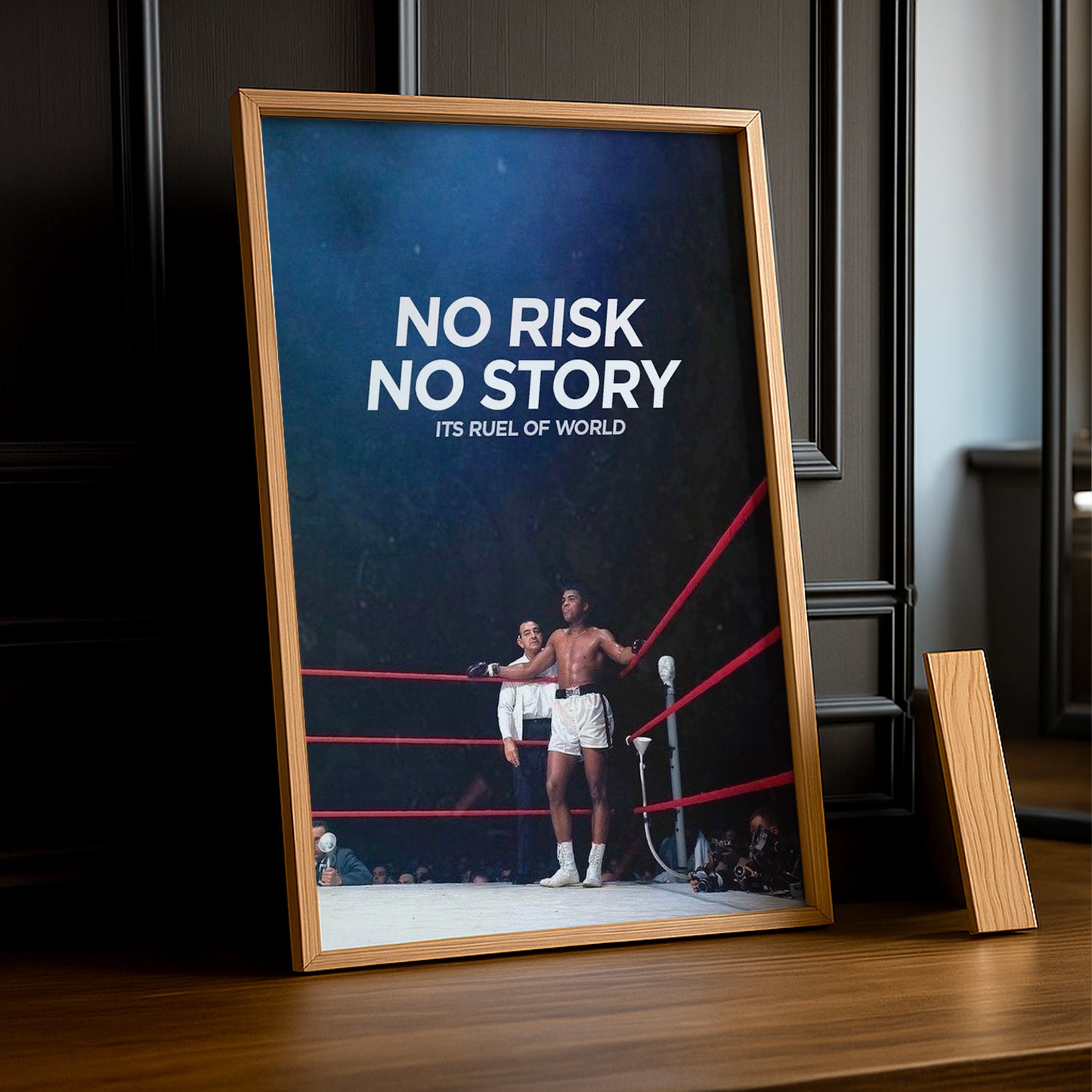Cadre Photo Boxe - Muhammad Ali "No Risk No Story"