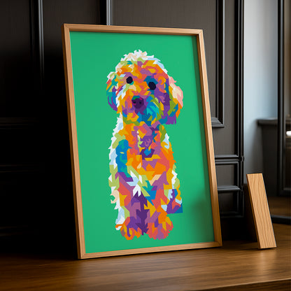 Cadre Photo Chien - Illustration vert