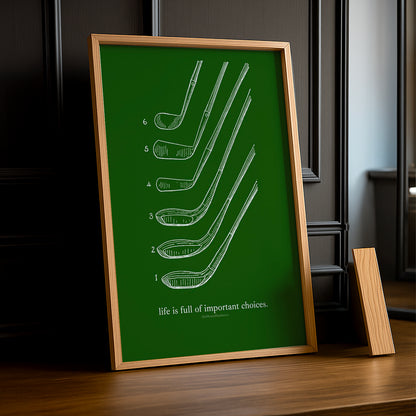 Cadre Photo Golf - Life is full of important choices