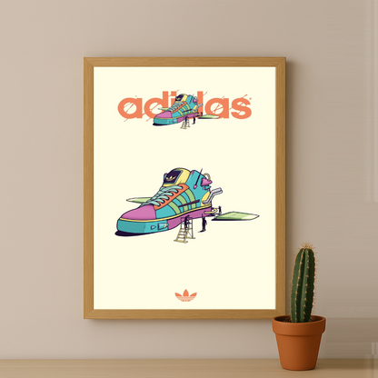 Cadre photo Adidas - Illustration Sneakers