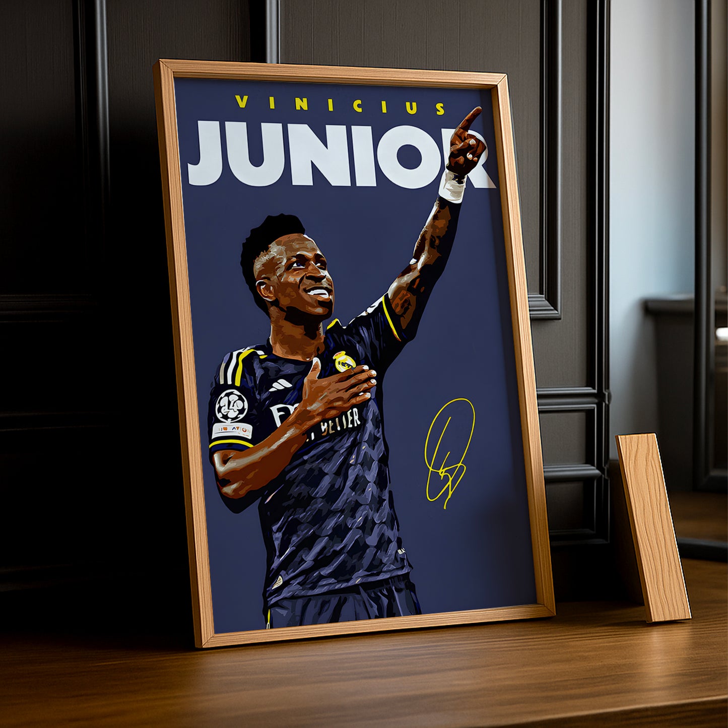 Cadre Photo Vinicius Jr Real Madrid – Affiche HD Encadrée Papier Premium