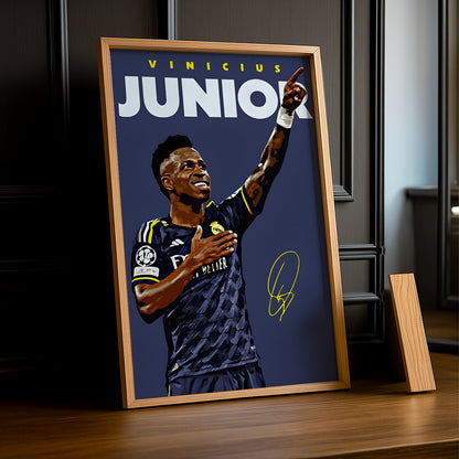 Cadre Photo Vinicius Jr Real Madrid – Affiche HD Encadrée Papier Premium