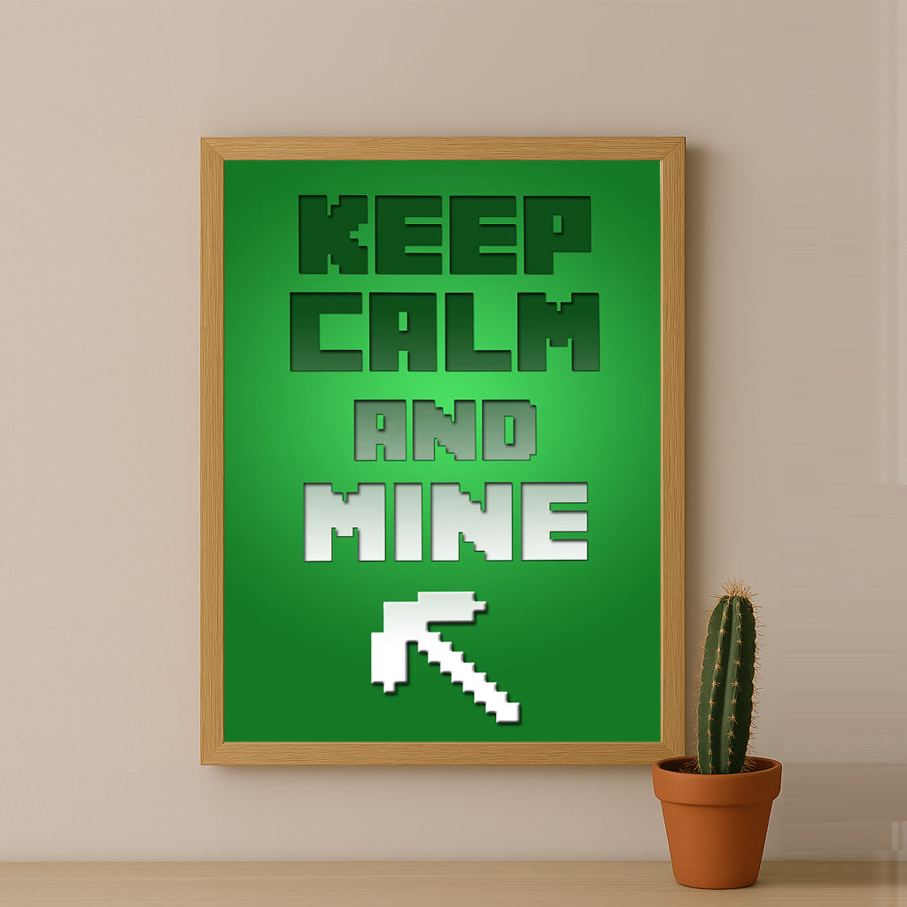 Cadre photo Minecraft - Keep Calm And Mine