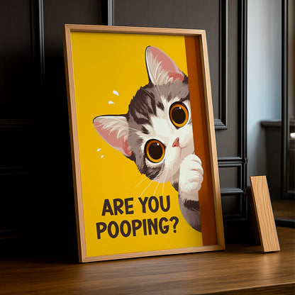 Cadre photo Chat mignon Are You Pooping ?