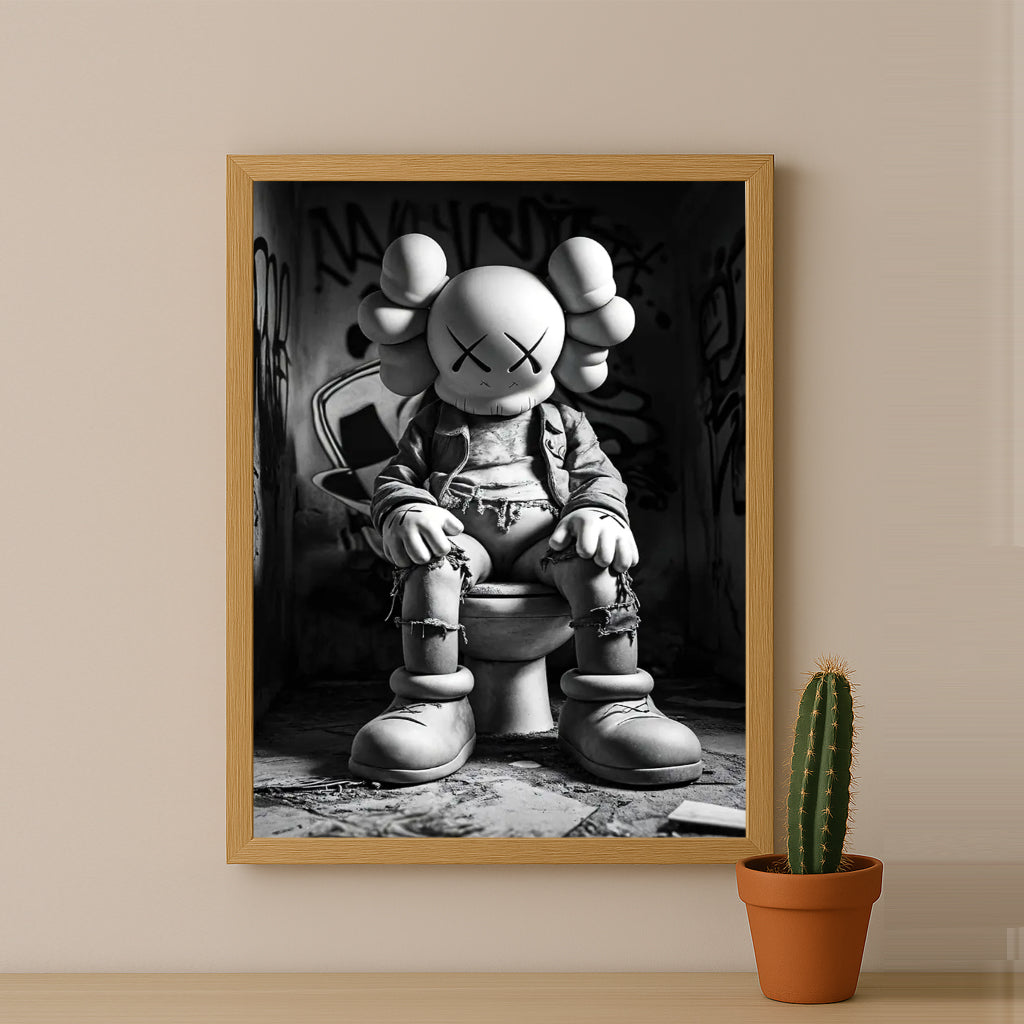 Cadre photo Kaws - Toilette