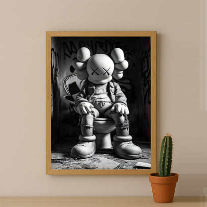 Cadre photo Kaws - Toilette