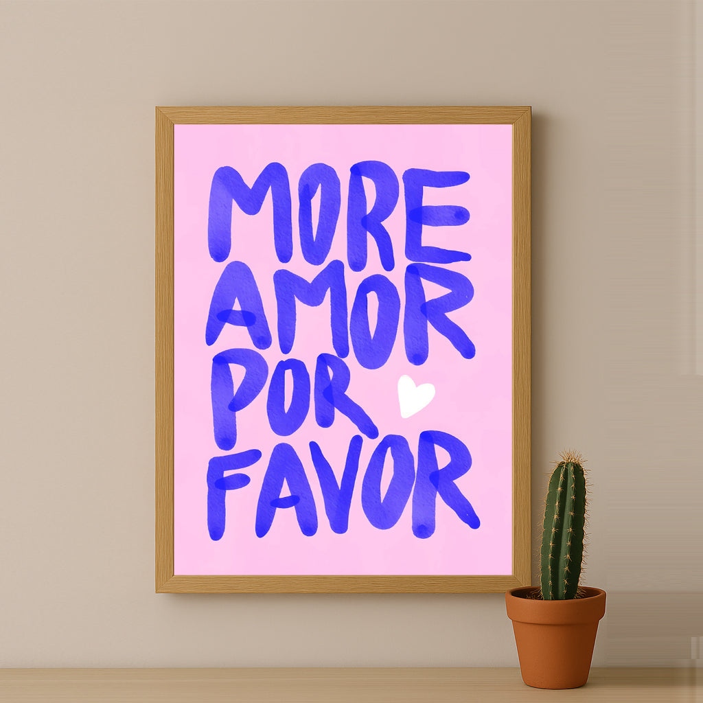 Cadre photo Citation - More Amor Por Favor Purple