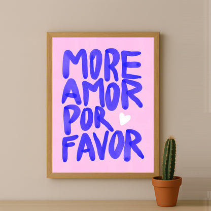Cadre photo Citation - More Amor Por Favor Purple