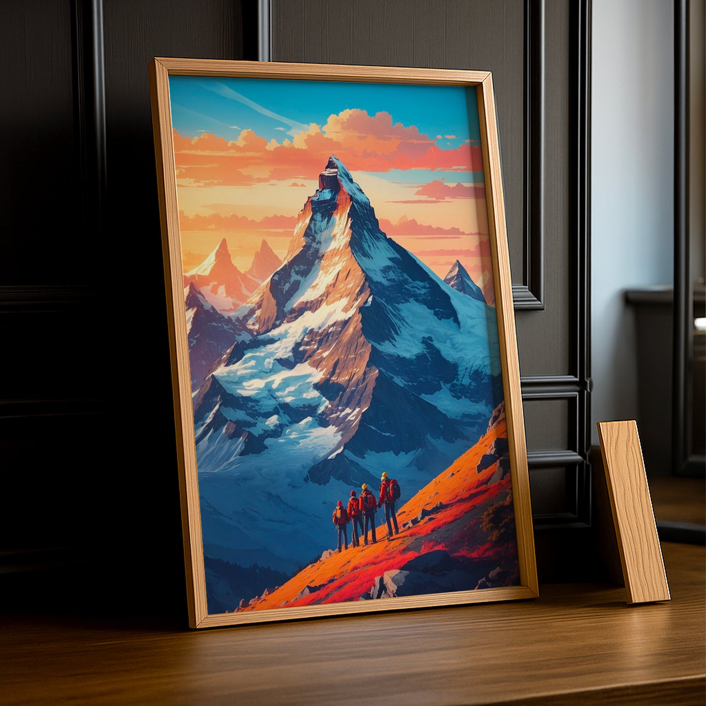 Cadre Photo Naturel - Illustration d'une montagne