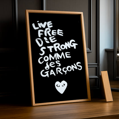 Poster Comme Des Garçons - Live Free