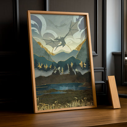 Cadre Photo Skyrim - Flying Dragons