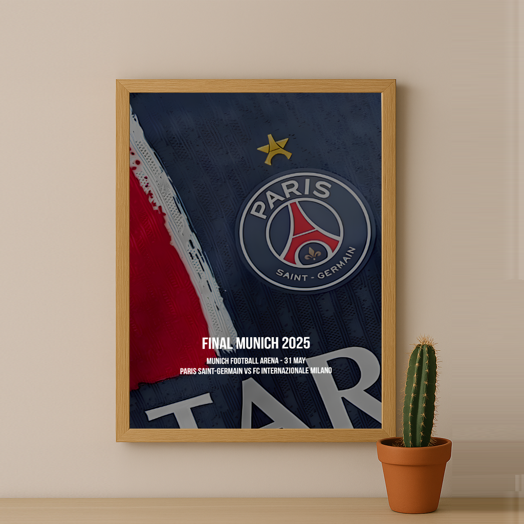 Cadre photo Maillot étoilée finale PSG - Inter Milan