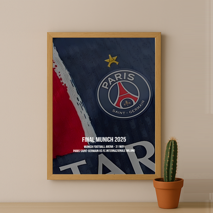 Cadre photo Maillot étoilée finale PSG - Inter Milan