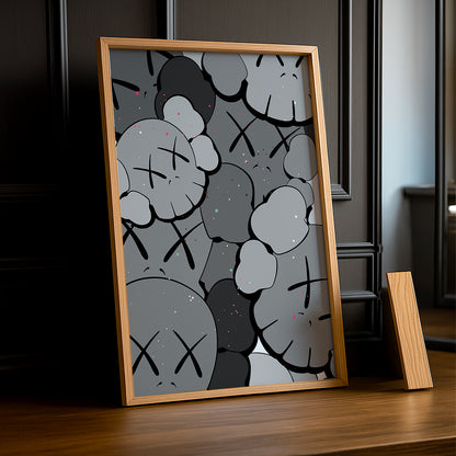 Cadre photo Kaws Gris