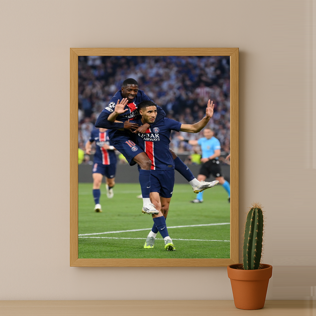 Cadre photo Ousmane Dembélé x Achraf Hakimi PSG