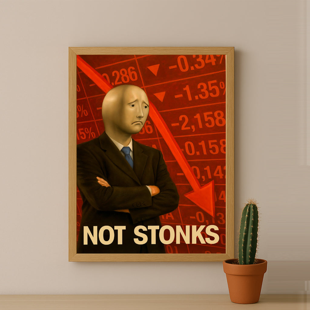 Cadre photo Motivation - Not Stonks meme