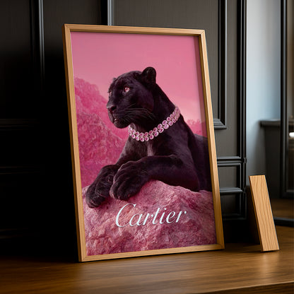 Cadre photo Cartier - Panthère noir x rose