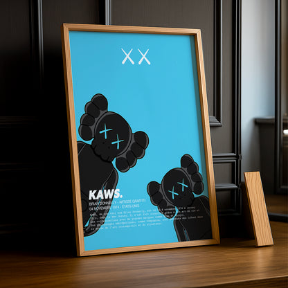 Cadre photo Kaws Double Companion bleu