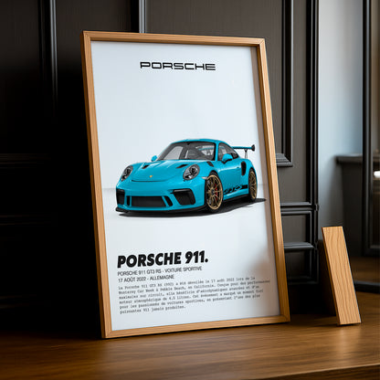 Cadre photo Porsche 911 GT3 RS Bleu