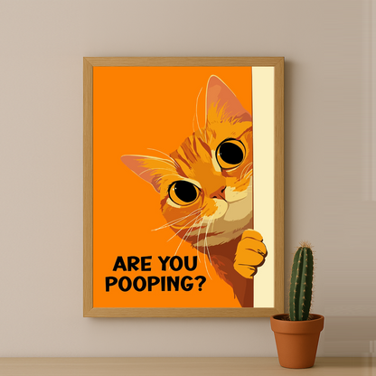 Cadre photo Chat orange Are You Pooping