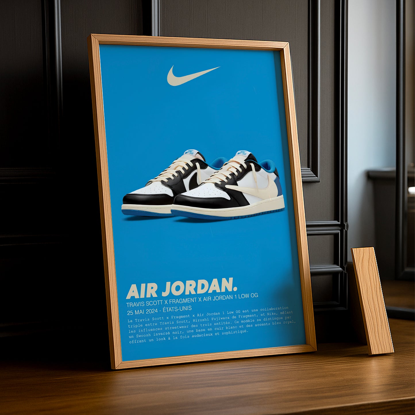 Cadre photo Travis Scott x Air Jordan 1 Low OG x Fragment