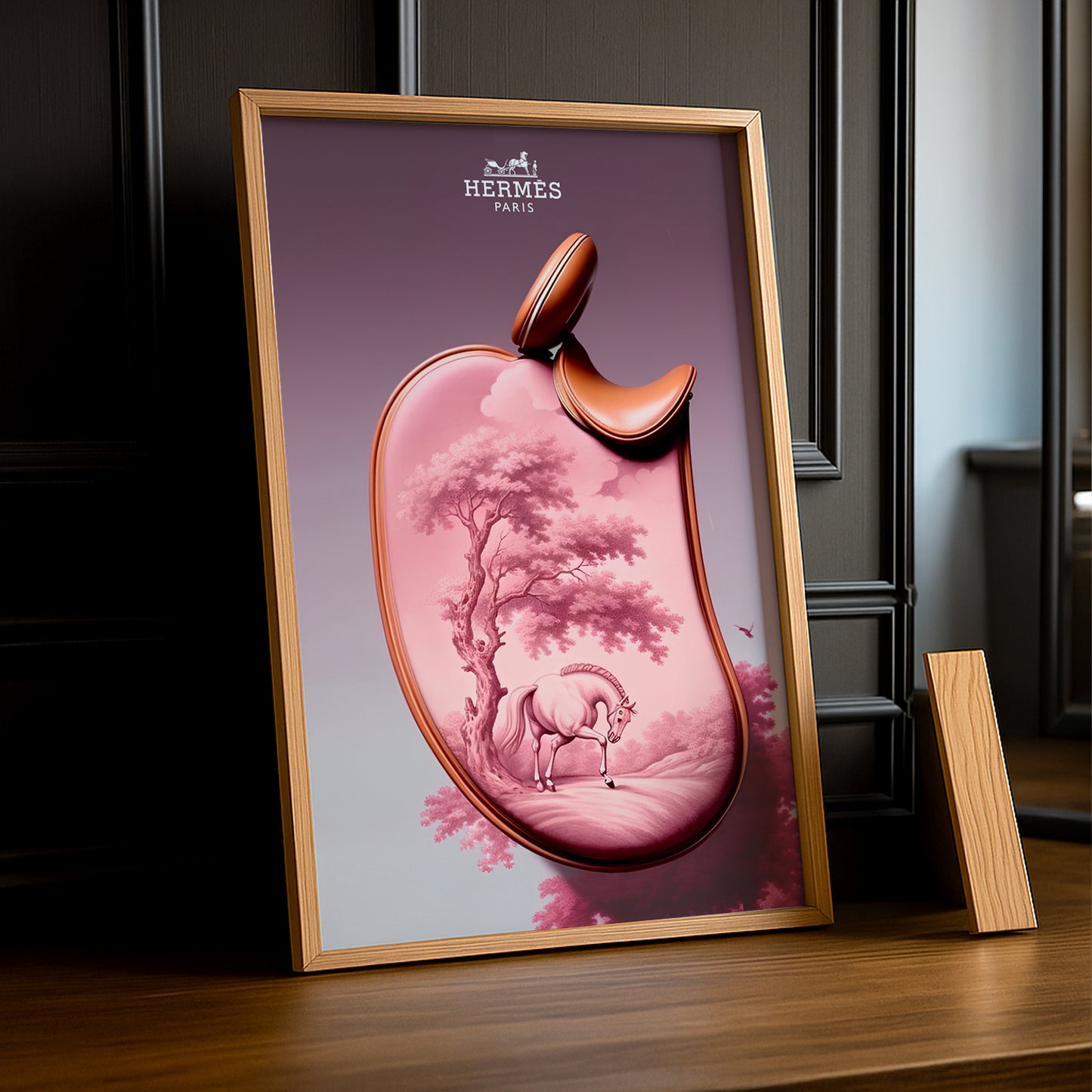 Cadre photo Hermès - Selle de Cheval Rose