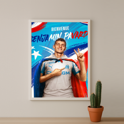 Poster encadrée Olympique de Marseille - Benjamin Pavard