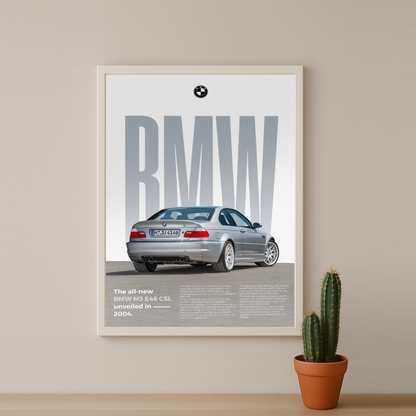 Poster Voitures - BMW M3 E46 CSL