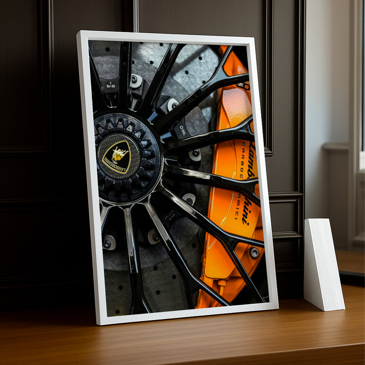 Cadre Étrier de Frein Lamborghini Orange – Affiche Déco Automobile TonCadre