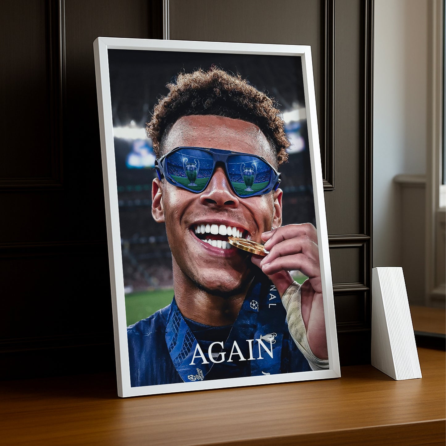 Cadre Photo Désiré Doué – "Again" Médaille Champions League 2026 | PSG TonCadre