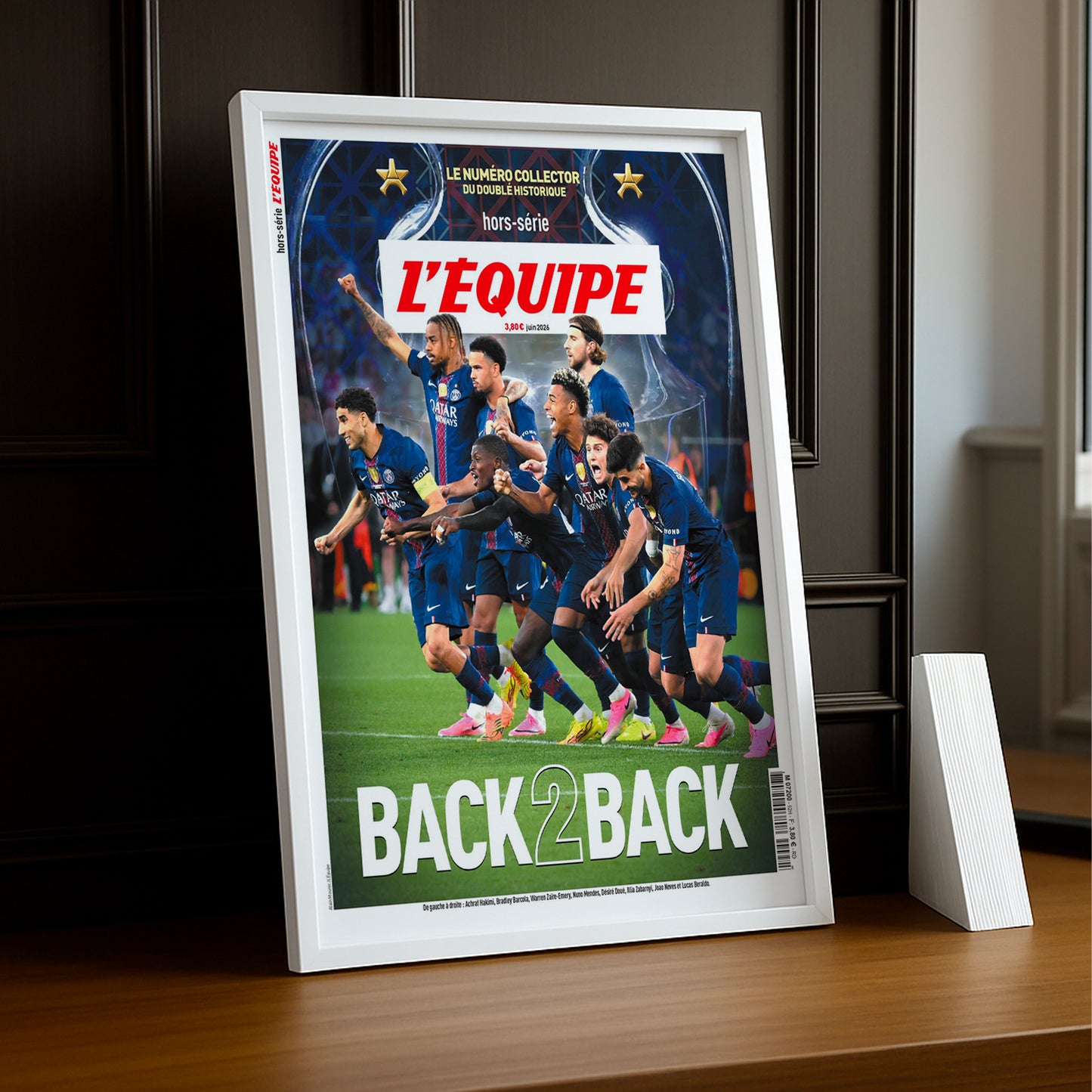 Cadre Photo Hors-Série L'Équipe – "Back 2 Back" PSG Doublé Historique Champions League TonCadre