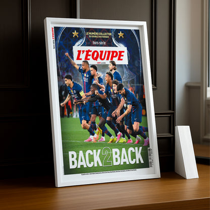 Cadre Photo Hors-Série L'Équipe – "Back 2 Back" PSG Doublé Historique Champions League TonCadre