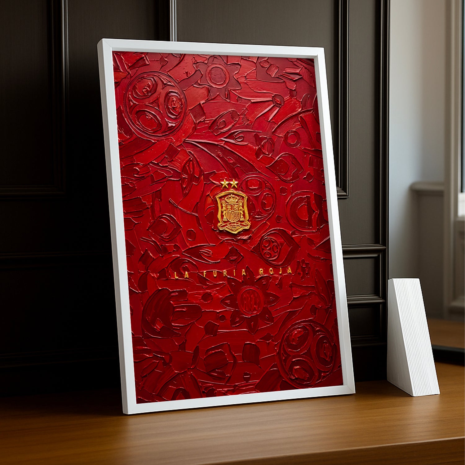 Cadre Photo La Furia Roja – Écusson Espagne 2 Étoiles Tableau TonCadre