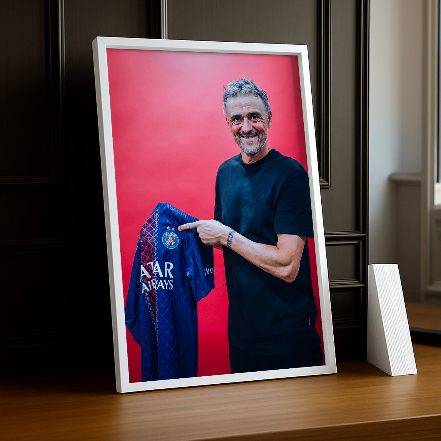 Cadre Photo Luis Enrique – Maillot PSG Champions League 2026 | Coach Champion TonCadre