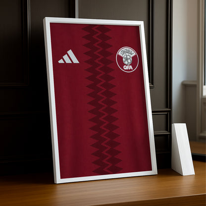 Cadre Photo Maillot Qatar – Domicile Coupe du Monde 2026 TonCadre