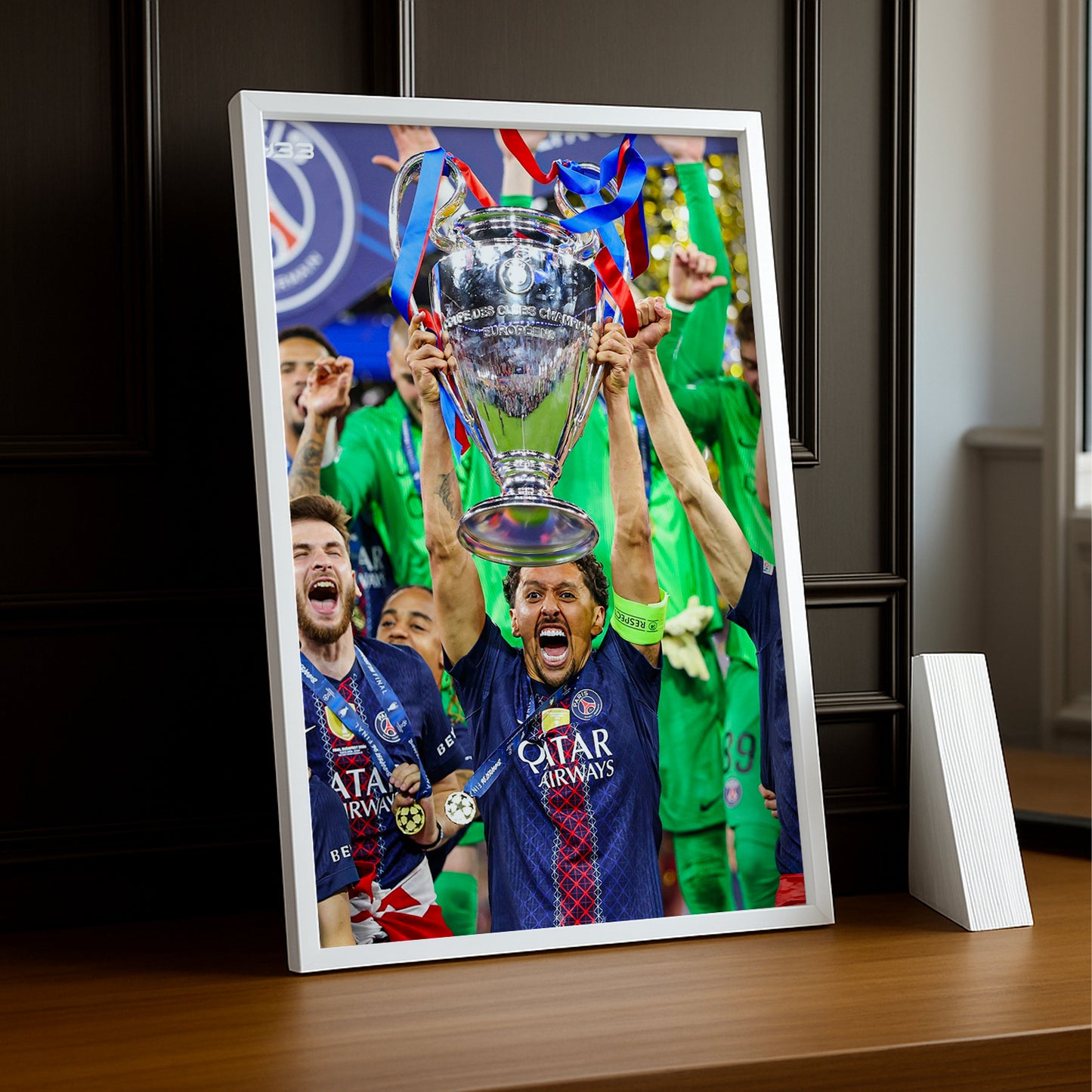 Cadre Photo Marquinhos – Cri de Champion Champions League 2026 | PSG TonCadre