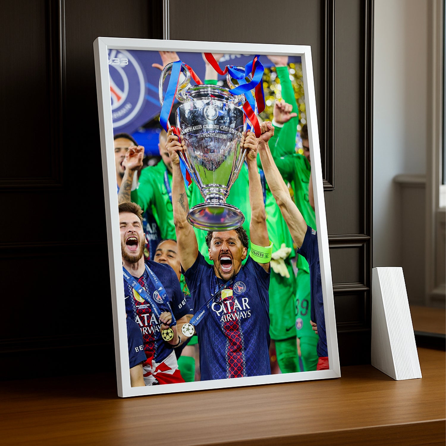 Cadre Photo Marquinhos – Cri de Champion Champions League 2026 | PSG TonCadre