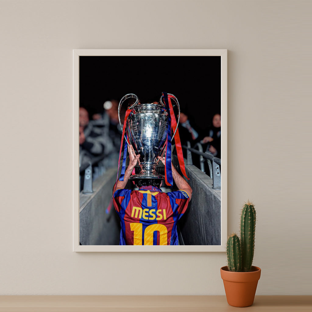 Poster encadrée FC Barcelone - Lionel Messi Champions League