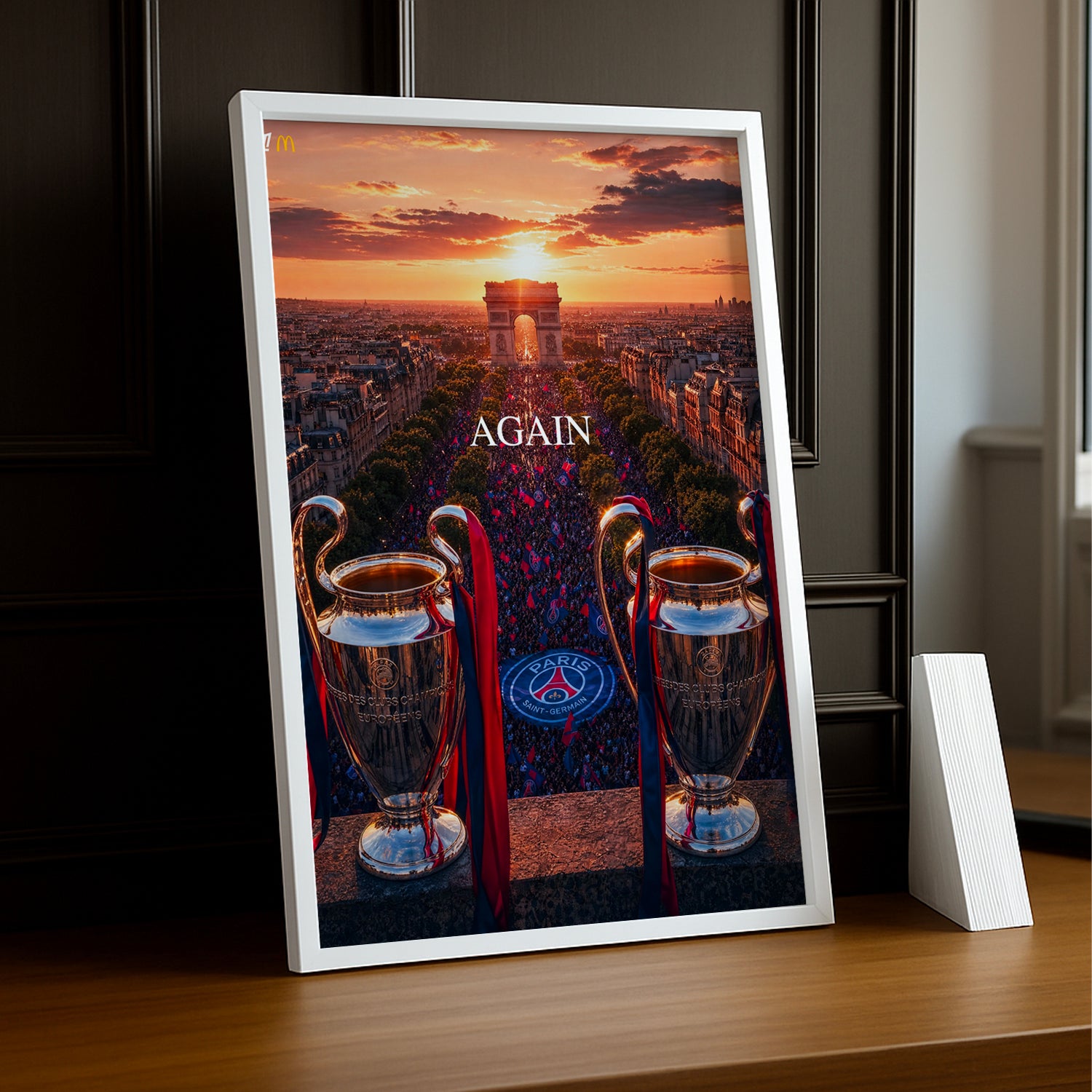 Cadre Photo PSG – "Again" Arc de Triomphe Back 2 Back Champions League 2025 & 2026 TonCadre