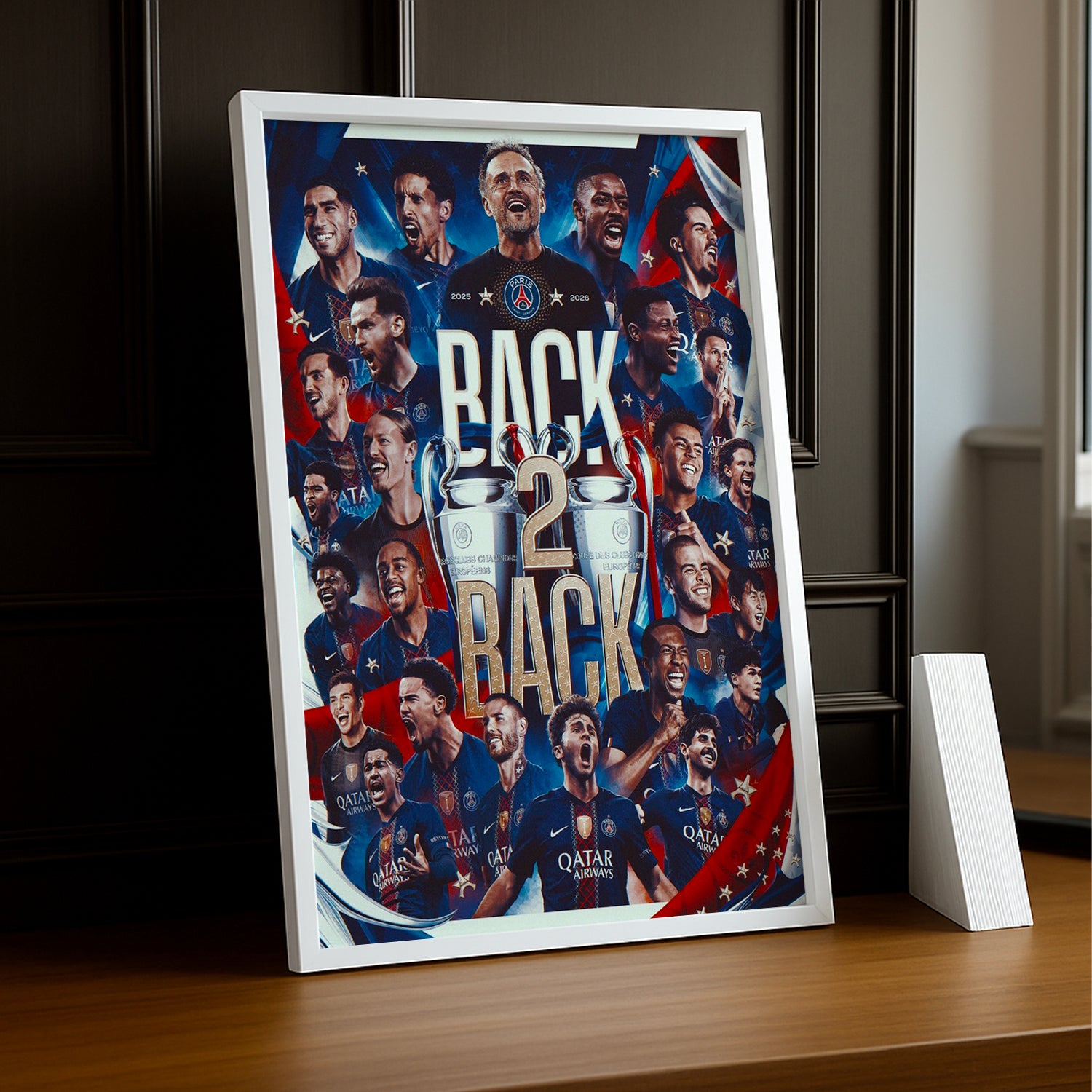Cadre Photo PSG Back 2 Back – Champions League 2025 & 2026 | Paris Saint-Germain TonCadre